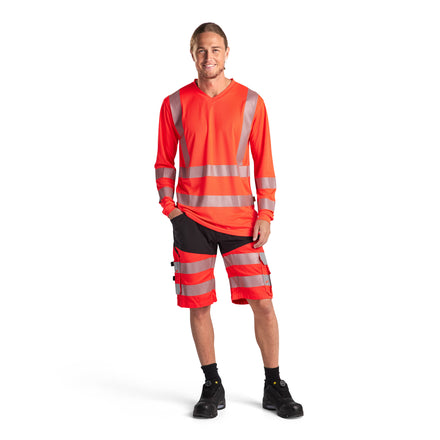 Blaklader 3385 Hi Vis Uv Long Sleeved T Shirt Hi Vis Red Model