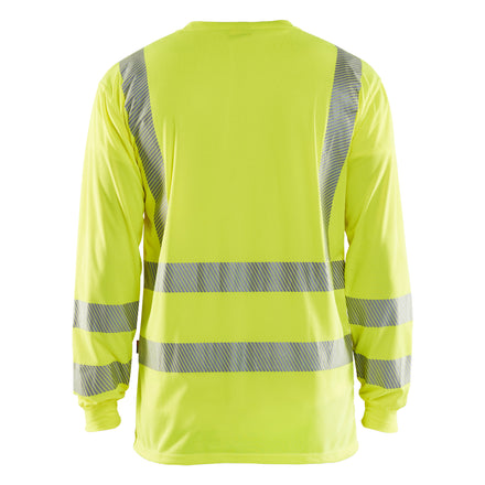Blaklader 3385 Hi Vis Uv Long Sleeved T Shirt Hi Vis Yellow Back