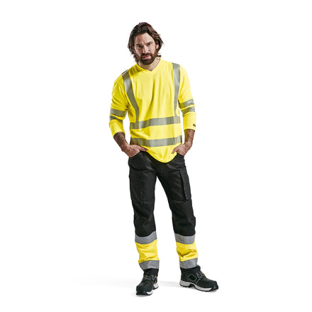 Blaklader 3385 Hi Vis Uv Long Sleeved T Shirt Hi Vis Yellow Model