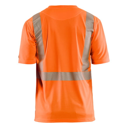 Blaklader 3386 Hi Vis Uv Protected T Shirt Hi Vis Orange Navy Blue Back
