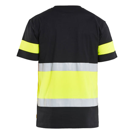 Blaklader 3387 Hi Vis T Shirt Black Hi Vis Yellow Back