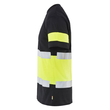 Blaklader 3387 Hi Vis T Shirt Black Hi Vis Yellow Left