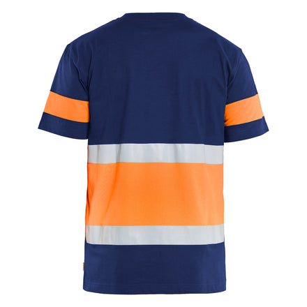 Blaklader 3387 Hi Vis T Shirt Blue Hi Vis Orange Back