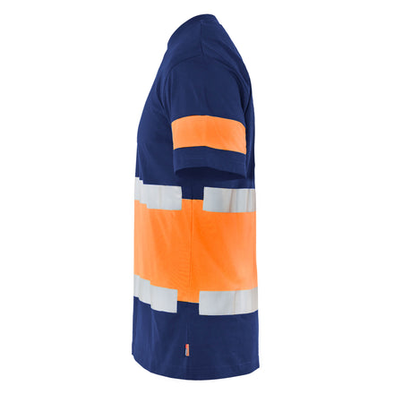 Blaklader 3387 Hi Vis T Shirt Blue Hi Vis Orange Left