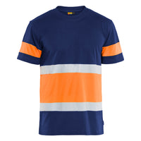 Blaklader 3387 Hi Vis T Shirt Blue Hi Vis Orange Main