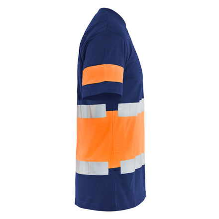 Blaklader 3387 Hi Vis T Shirt Blue Hi Vis Orange Right