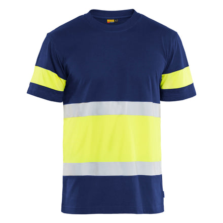 Blaklader 3387 Hi Vis T Shirt Navy Blue Hi Vis Yellow Main