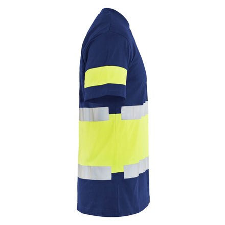 Blaklader 3387 Hi Vis T Shirt Navy Blue Hi Vis Yellow Right