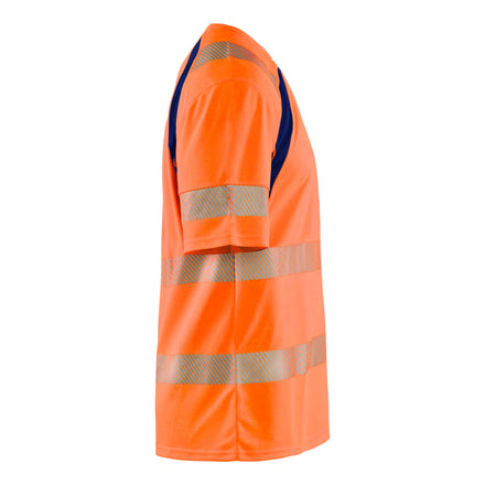 Blaklader 3397 Hi Vis Uv Protected T Shirt Hi Vis Orange Navy Blue Right