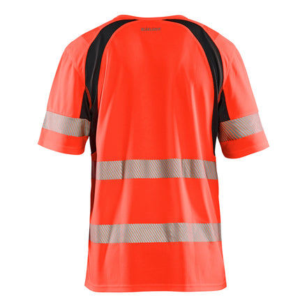 Blaklader 3397 Hi Vis Uv Protected T Shirt Hi Vis Red Black Back