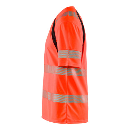 Blaklader 3397 Hi Vis Uv Protected T Shirt Hi Vis Red Black Left