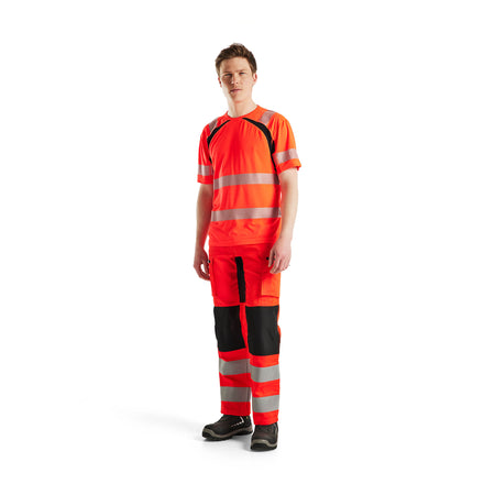 Blaklader 3397 Hi Vis Uv Protected T Shirt Hi Vis Red Black Model