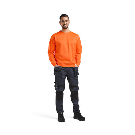 Blaklader 3401 Hi Vis Sweatshirt Hi Vis Orange Navy Blue Model