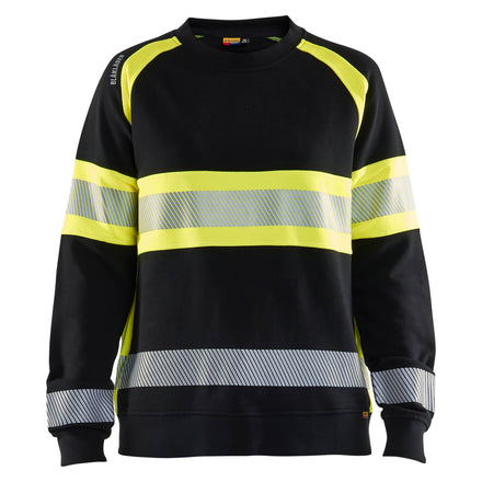 Blaklader 3409 Women’S Hi Vis Sweatshirt Black Hi Vis Yellow Main