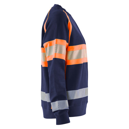 Blaklader 3409 Women’S Hi Vis Sweatshirt Navy Blue Hi Vis Orange Right