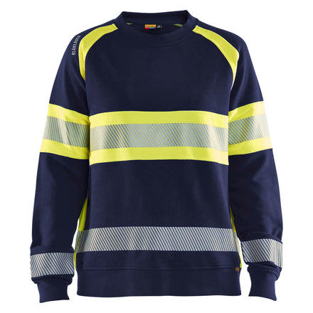 Blaklader 3409 Women’S Hi Vis Sweatshirt Navy Blue Hi Vis Yellow Main