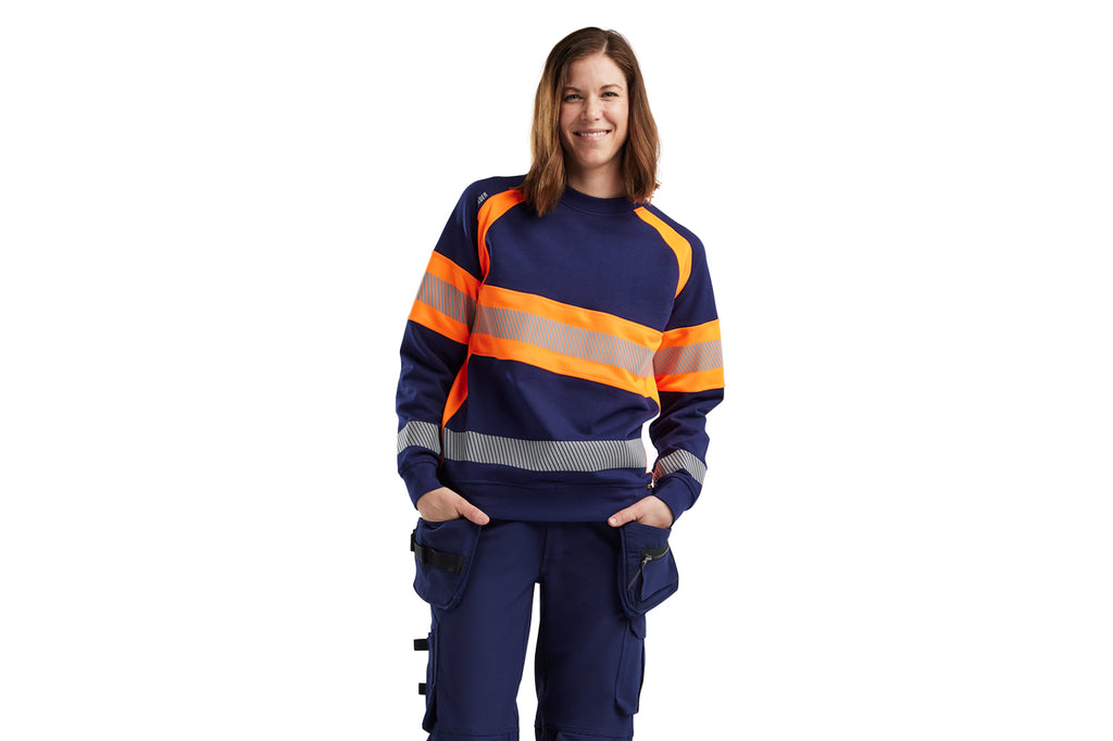 Blaklader 3409 Navy Blue/Hi-Vis Orange Women’s Sweatshirt