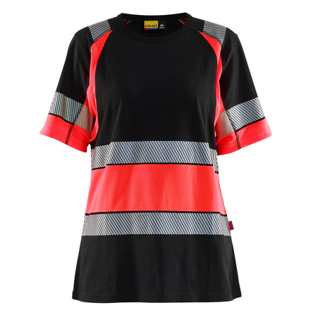 Blaklader 3410 Women’S Hi Vis T Shirt Black Hi Vis Red Main