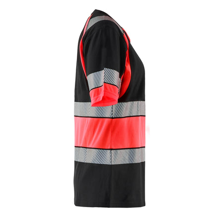 Blaklader 3410 Women’S Hi Vis T Shirt Black Hi Vis Red Right