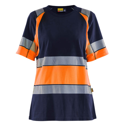 Blaklader 3410 Women’S Hi Vis T Shirt Blue Hi Vis Orange Main