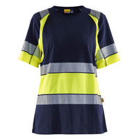 Blaklader 3410 Women’S Hi Vis T Shirt Navy Blue Hi Vis Yellow Main