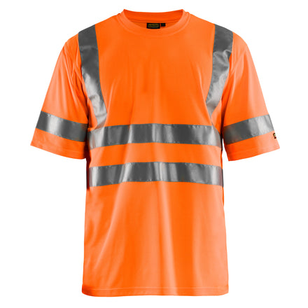 Blaklader 3413 Hi Vis T Shirt Hi Vis Orange Navy Blue Main