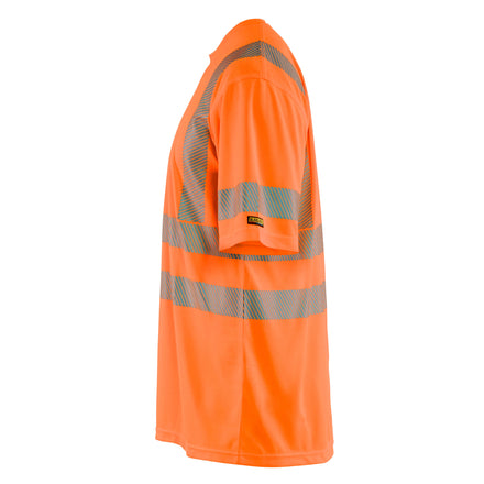 Blaklader 3420 Hi Vis Uv Protected T Shirt Hi Vis Orange Navy Blue Left