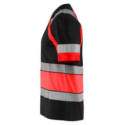 Blaklader 3421 Hi Vis T Shirt Black Hi Vis Red Left