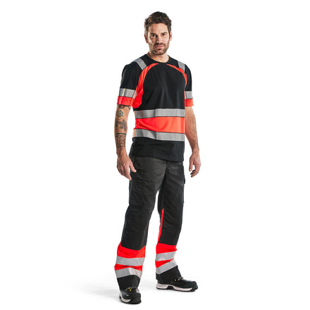 Blaklader 3421 Hi Vis T Shirt Black Hi Vis Red Model