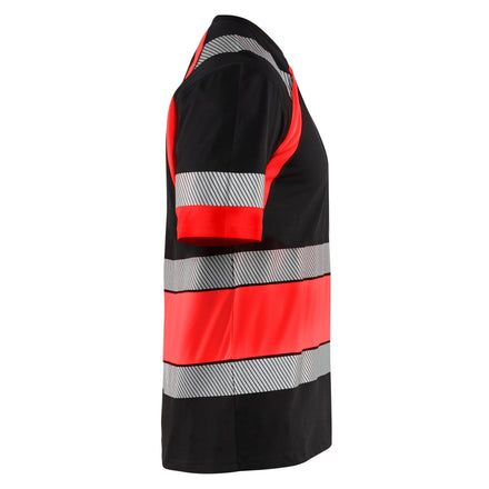 Blaklader 3421 Hi Vis T Shirt Black Hi Vis Red Right
