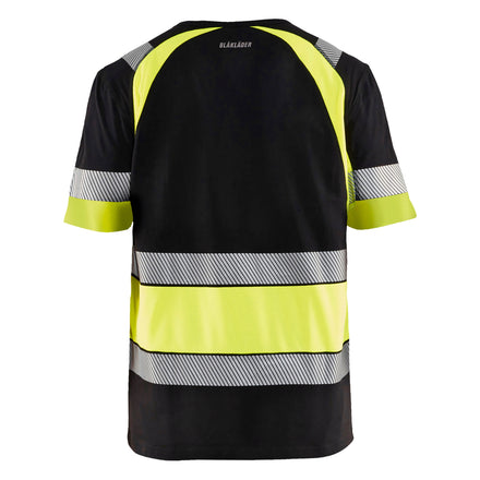 Blaklader 3421 Hi Vis T Shirt Black Hi Vis Yellow Back