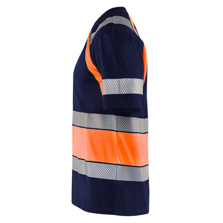 Blaklader 3421 Hi Vis T Shirt Blue Hi Vis Orange Left