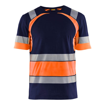 Blaklader 3421 Hi Vis T Shirt Blue Hi Vis Orange Main