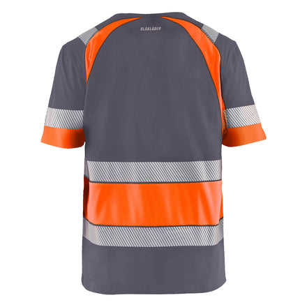 Blaklader 3421 Hi Vis T Shirt Grey Hi Vis Orange Back