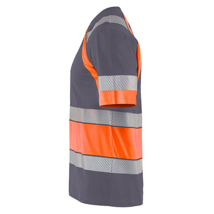 Blaklader 3421 Hi Vis T Shirt Grey Hi Vis Orange Left