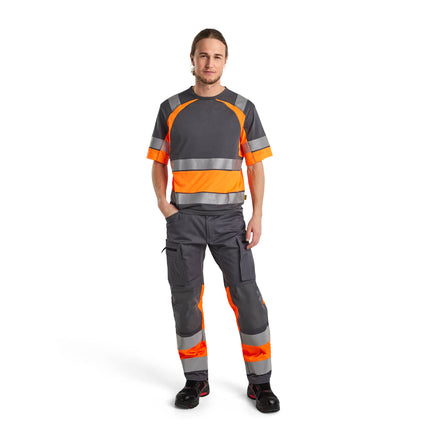 Blaklader 3421 Hi Vis T Shirt Grey Hi Vis Orange Model