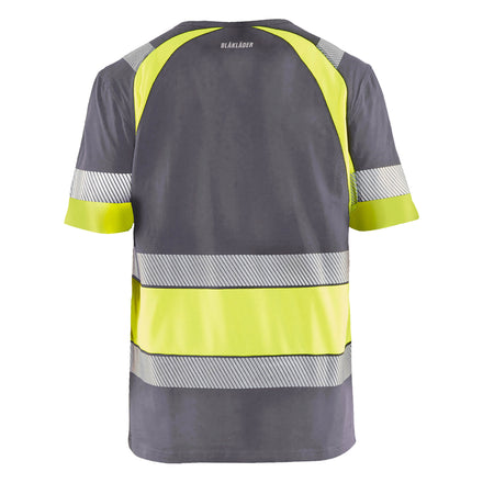 Blaklader 3421 Hi Vis T Shirt Grey Hi Vis Yellow Back