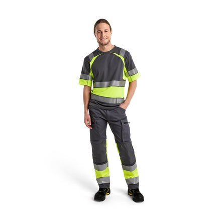 Blaklader 3421 Hi Vis T Shirt Grey Hi Vis Yellow Model