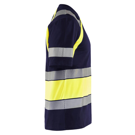 Blaklader 3421 Hi Vis T Shirt Navy Blue Hi Vis Yellow Right
