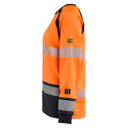 Blaklader 3437 Orange/Navy Blue Arc Flash & Fire Retardant Women’S Long-Sleeved T-Shirt Multinorm Inherent