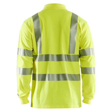 Blaklader 3439 Long Sleeved Multinorm Polo Hi Vis Yellow Back