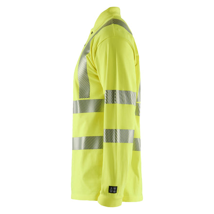 Blaklader 3439 Long Sleeved Multinorm Polo Hi Vis Yellow Left