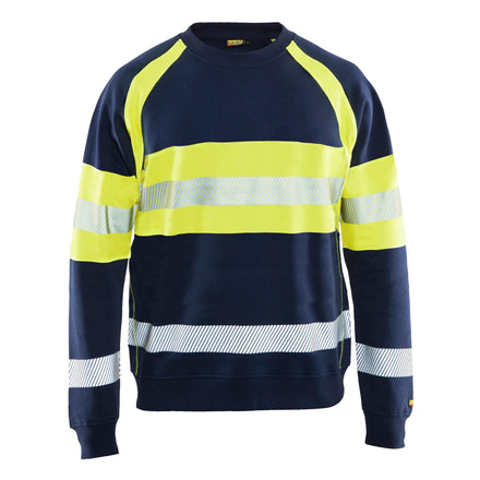 Blaklader 3459 Multinorm Sweatshirt Navy Blue Hi Vis Yellow Main