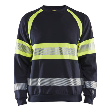 Blaklader 3459 Multinorm Sweatshirt Navy Blue Hi Vis Yellow Main