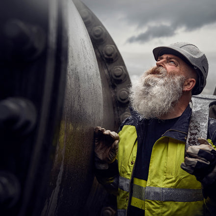 Blaklader 3459 Multinorm Sweatshirt Navy Blue Hi Vis Yellow Model