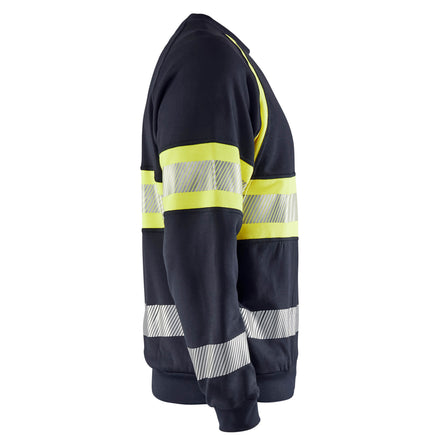 Blaklader 3459 Multinorm Sweatshirt Navy Blue Hi Vis Yellow Right