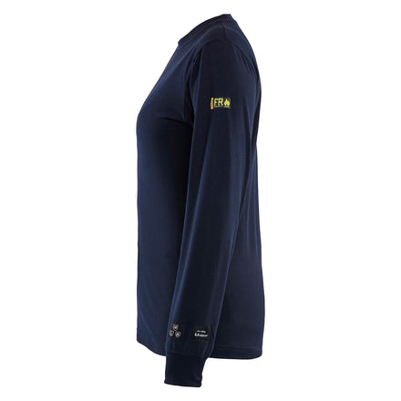 Blaklader 3467 Women’ Flame Resistant T Shirt Long Sleeves Navy Blue Left