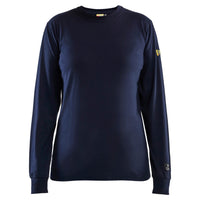 Blaklader 3467 Women’ Flame Resistant T Shirt Long Sleeves Navy Blue Main