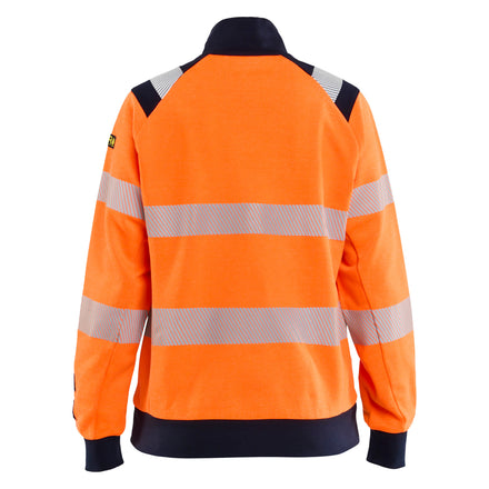 Blaklader 3471 Orange/Navy Blue Arc Flash Women's Sweatshirt Multinorm Inherent Full Zip