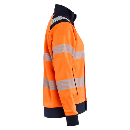 Blaklader 3471 Orange/Navy Blue Arc Flash Women's Sweatshirt Multinorm Inherent Full Zip